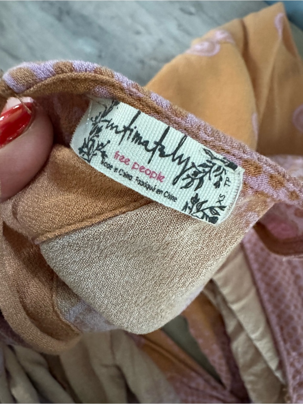 Free People Peach Wrap Bodysuit with Light Pink Accents - Picture 6 of 10